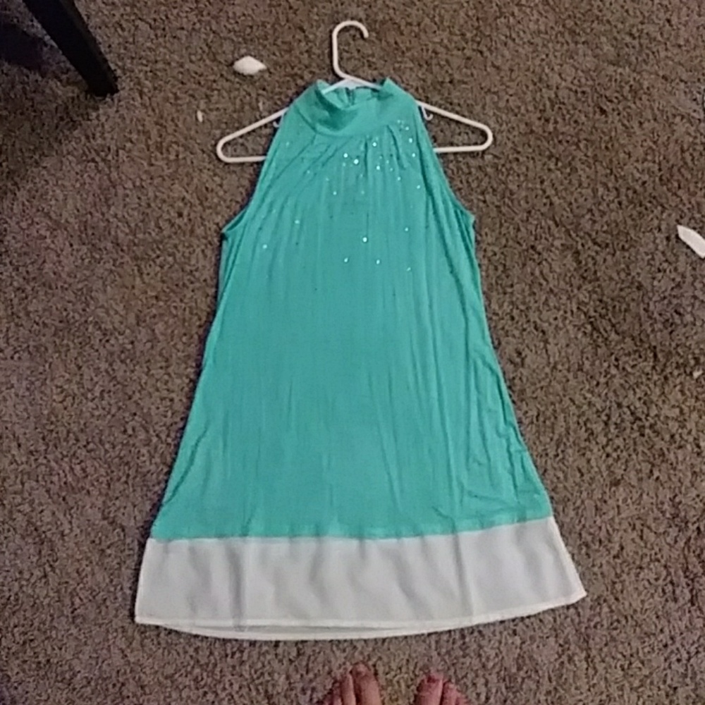 A blue dress